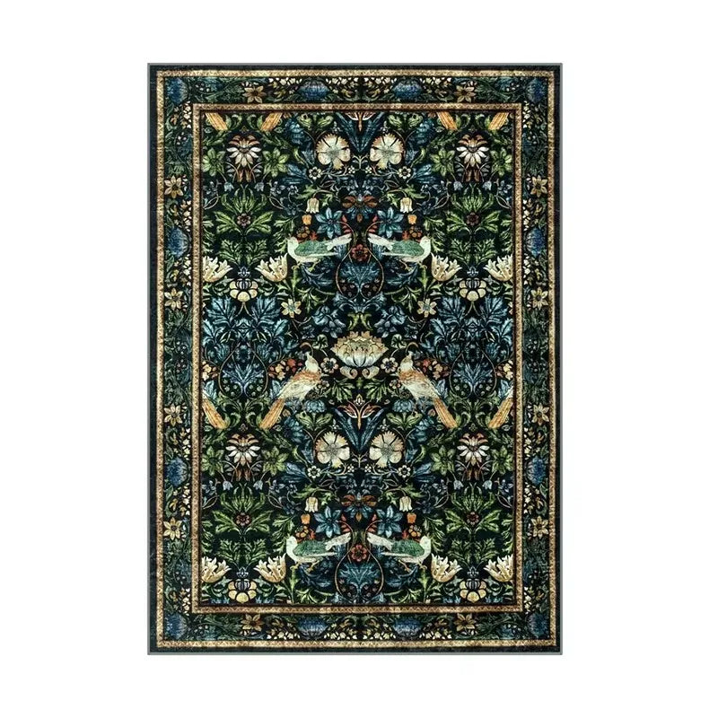 Carpet for Living Room Large Pink Bedroom Rug Bedside Floor Mat Spring Flower Plant Carpets Pastoral Style Home Decoration Rug