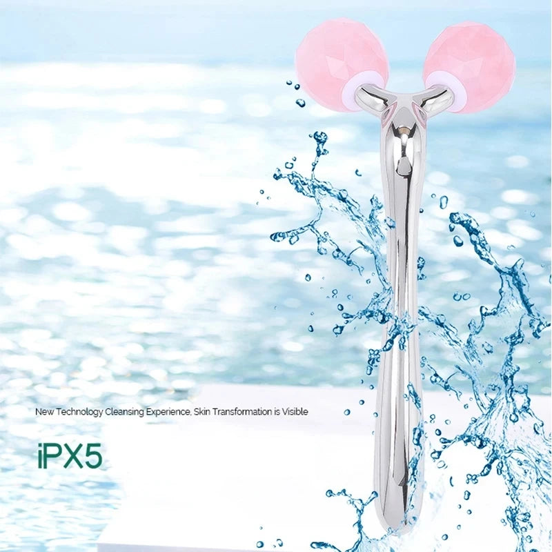 3D Rose Quartz Face Roller