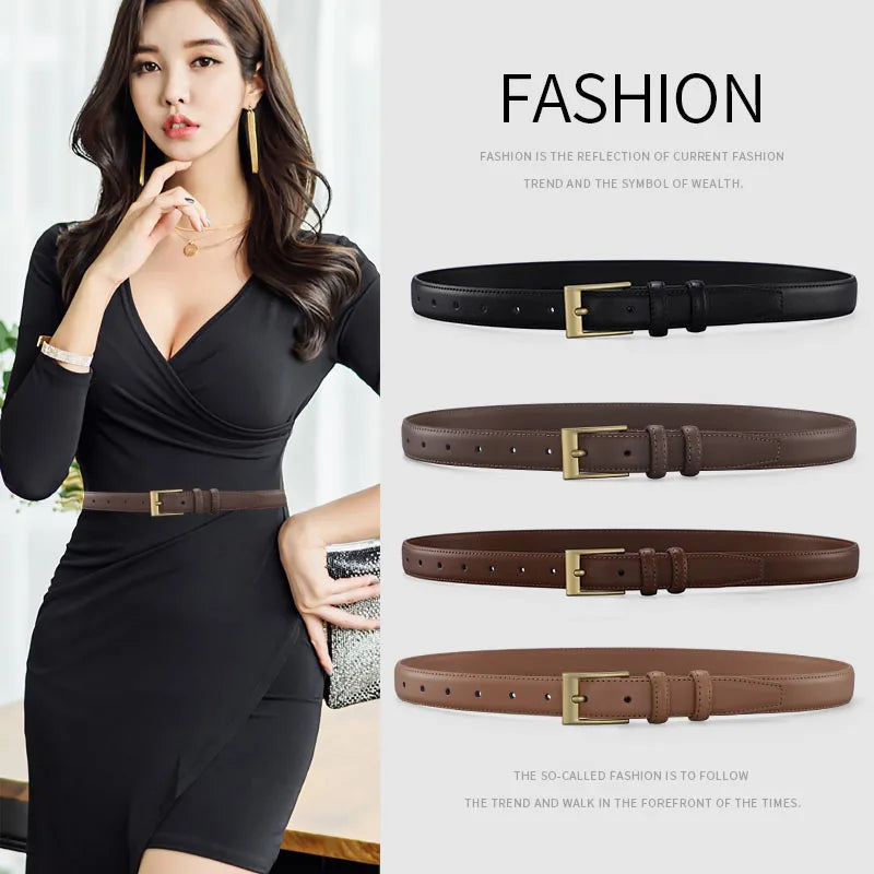 Women's Leather Belt Luxury Brand Designer Belt Simple Fashion with Jeans and Trousers Decorated Belt High-quality Alloy Buckle
