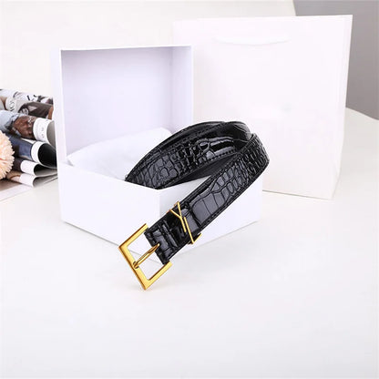 Everyday Slim Fit Versatile Women's Belt Genuine Leather Metal Letter Buckle Jeans Casual Decoration Designer Women's Belt