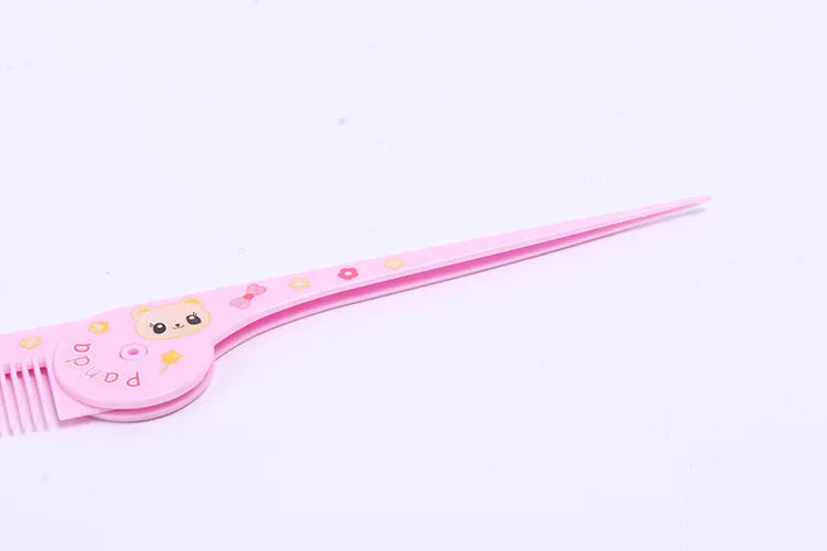 Baby Hair Care Brushes Anti-frizz Hairdressing Supplies Cute Cartoon Plastic Folding Portable Pointed Tail Comb for Kids Girls