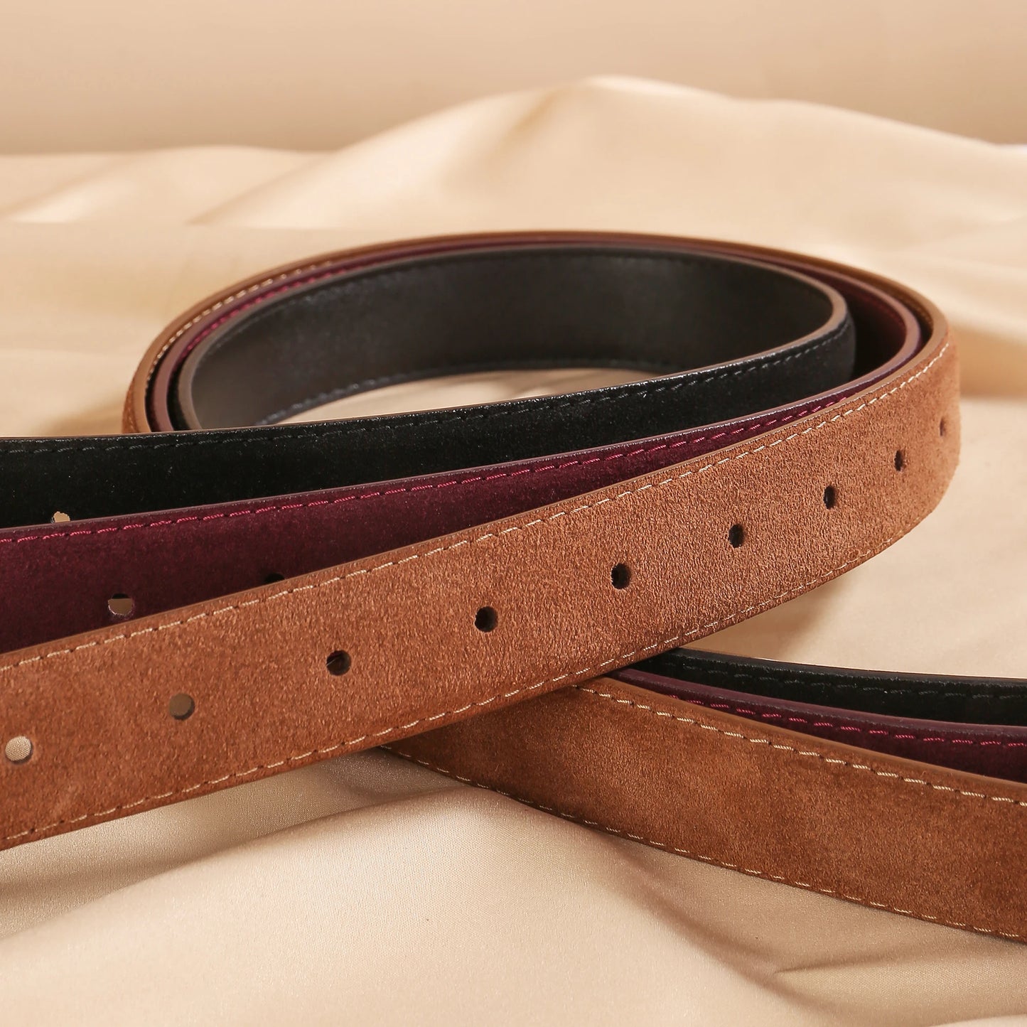 Luxurious leather belt for women, vintage style 2.8 width suitable for jeans and skirts