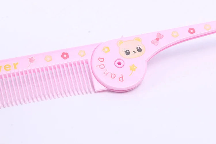 Baby Hair Care Brushes Anti-frizz Hairdressing Supplies Cute Cartoon Plastic Folding Portable Pointed Tail Comb for Kids Girls