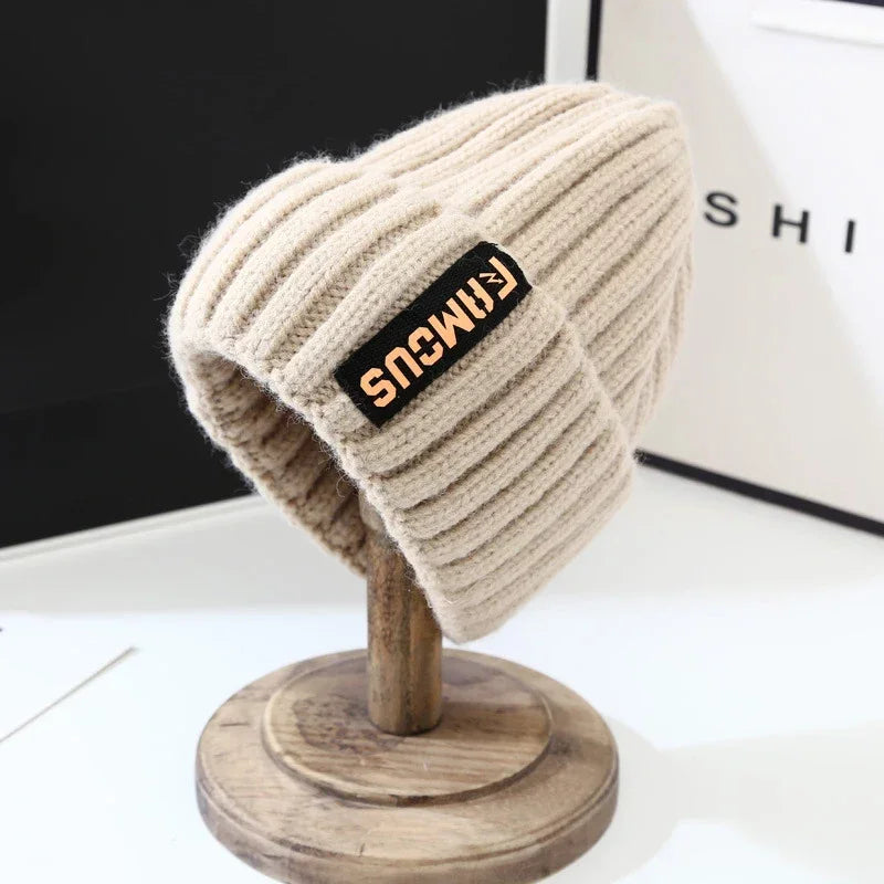 Soft Crochet Knit Beanie Winter Hat for Men Women Unisex Warm Solid Color Cold Cap Fashion Accessory