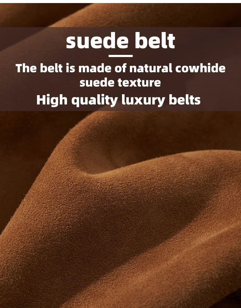 Cowhide Belt with Gold Buckle