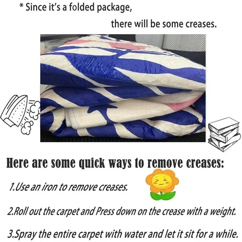 Carpet for Living Room Large Pink Bedroom Rug Bedside Floor Mat Spring Flower Plant Carpets Pastoral Style Home Decoration Rug