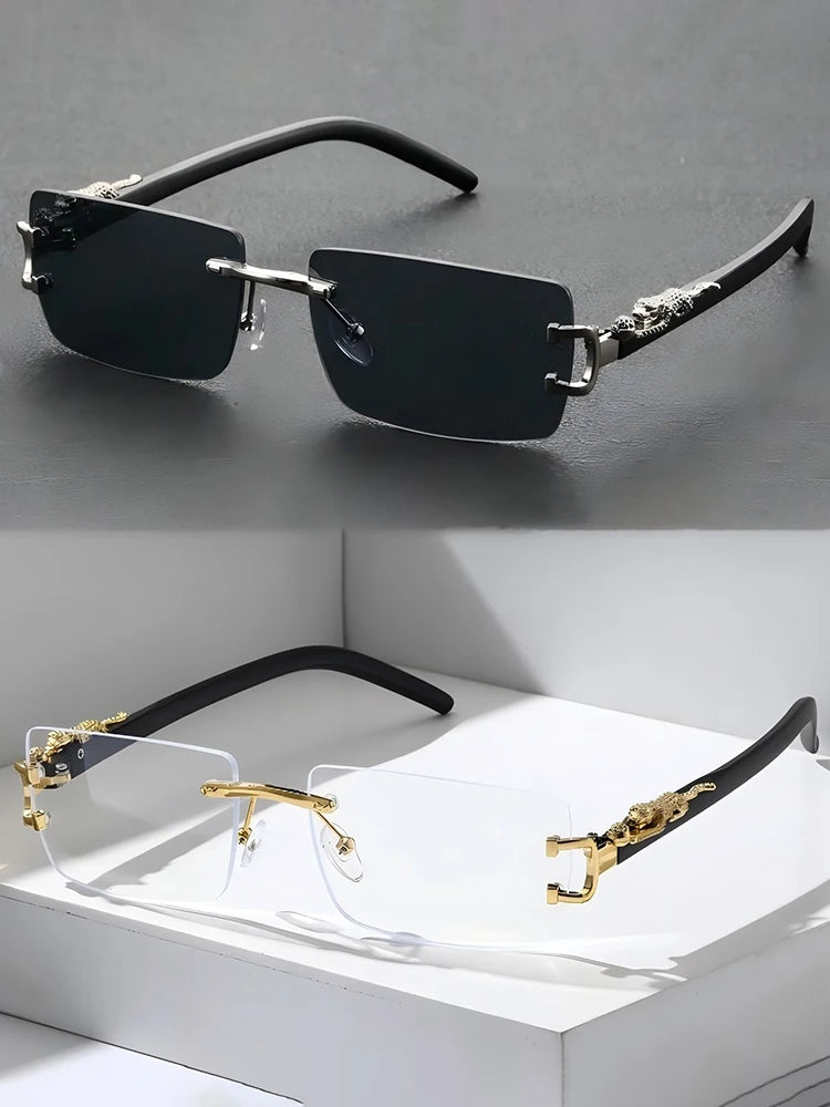 1/2 PCS Fashionable Trendy Frameless Rectangular Personalized Sunglasses For Daily Life