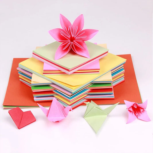 100pcs 10 Color Origami Square Paper Double Sided Folding Lucky Wish Paper Crane Craft DIY Colorful Scrapbooking