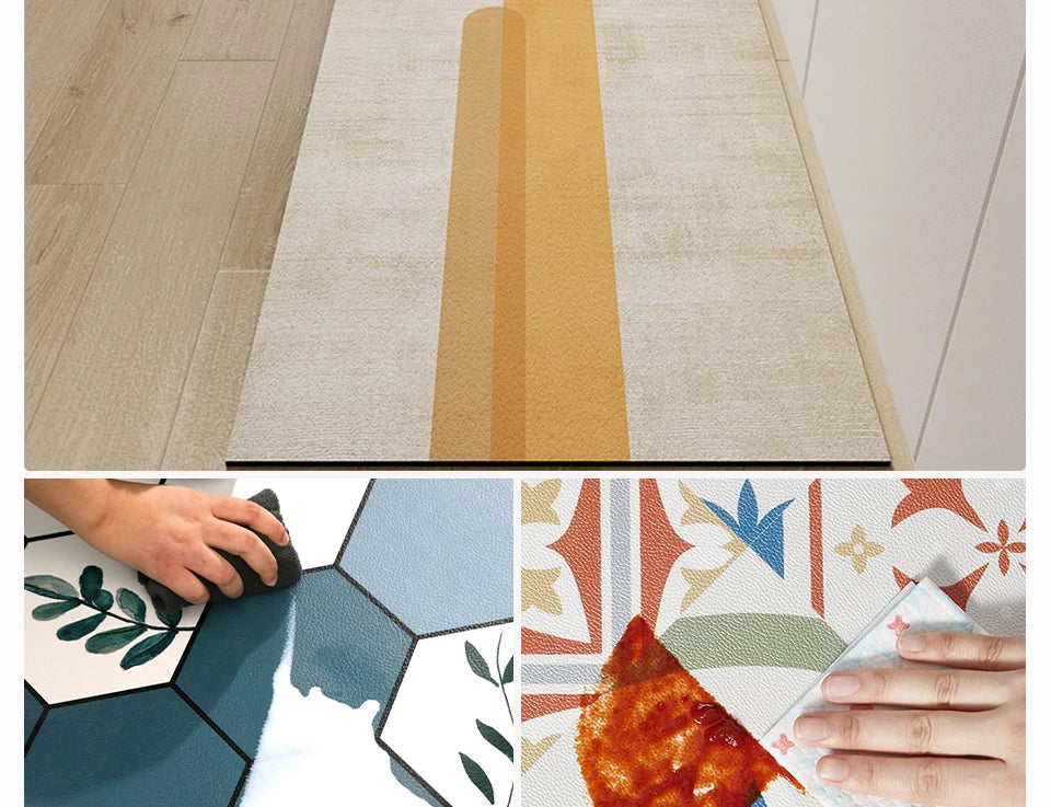 Carpet for Kitchen Floor Mat Pvc Waterproof Anti-slip Area Rug Home Decoration Long Foot Mats  Alfombra Cocina 주방 카펫 Ковер
