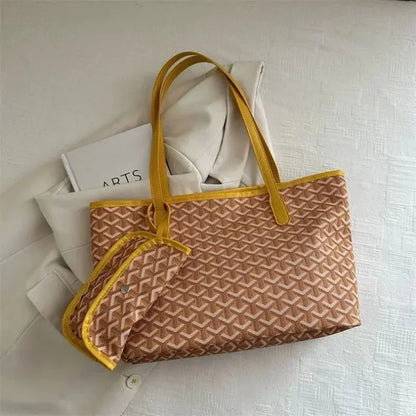 Minimal Leather Large Tote