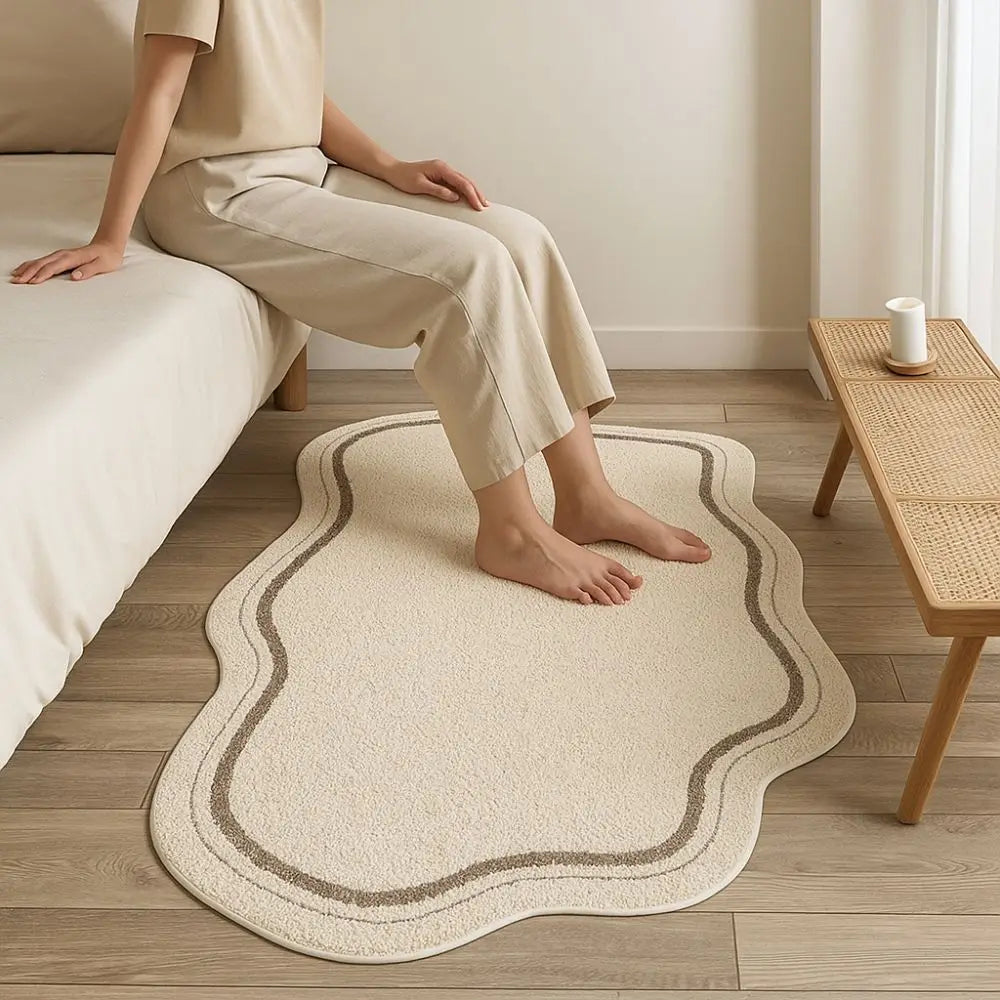 Cream Bedside Floor Mat