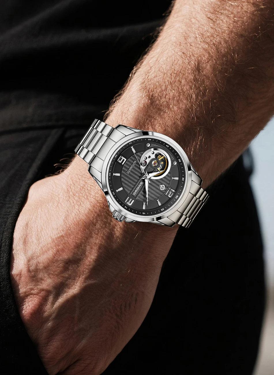 BANGWEI 2025 New Fashion Mechanical Watches Men LIGE Luxury Automatic Mens Watch 30M Waterproof Luminous Wristwatch Reloj Hombre