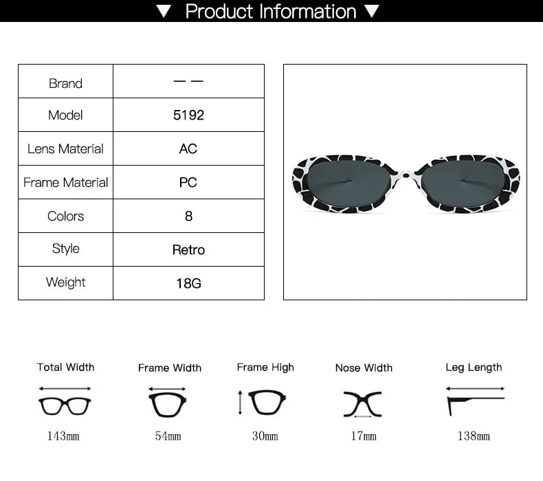 Small Oval UV400 Sunglasses