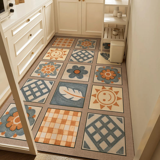 Carpet for Kitchen Waterproof Non-slip Oil-resistant Floor Mat Minimalist Geometric Pattern Rug Home Decoration Large Size Mats