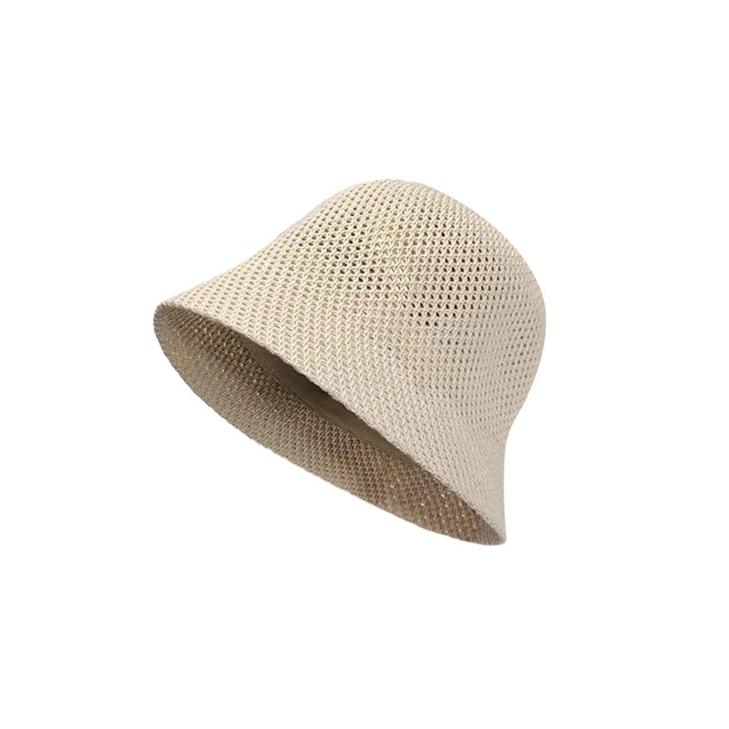 Women Bucket Hat Summer Hollow Out Thin Breathable Sun Hat Female Beach Panama Cap Fold Outdoor Japanese Lesure Fishierman Cap